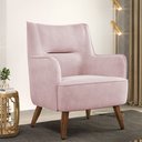 Ver imagem 2 de Poltrona Decorativa Fixa Pés de Madeira Isabella D02 Veludo Rosê B-305 - Lyam Decor