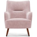 Ver imagem 3 de Poltrona Decorativa Fixa Pés de Madeira Isabella D02 Veludo Rosê B-305 - Lyam Decor
