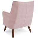 Ver imagem 7 de Poltrona Decorativa Fixa Pés de Madeira Isabella D02 Veludo Rosê B-305 - Lyam Decor