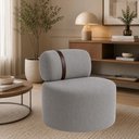 Ver imagem 2 de Poltrona Orgânica Moderna Decorativa para Sala Linho:Linho Cinza
