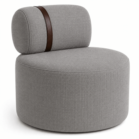 Poltrona Orgânica Moderna Decorativa para Sala Linho:Linho Cinza