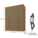 Ver imagem 3 de Guarda-Roupa 100% MDF 4 Portas 3 Gavetas Sevilha Yescasa Marrom/Cinamomo/Cappuccino