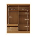 Ver imagem 4 de Guarda-Roupa 100% MDF 4 Portas 3 Gavetas Sevilha Yescasa Marrom/Cinamomo/Cappuccino