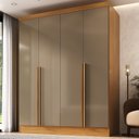 Ver imagem 1 de Guarda-Roupa 100% MDF 4 Portas 3 Gavetas Sevilha Yescasa Marrom/Cinamomo/Cappuccino