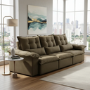 Ver imagem 1 de Sofá Nicarágua 3,00mts Retrátil e Reclinável Molas Ensacadas Marrom