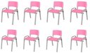 Ver imagem 2 de Kit 8 Cadeira Iso Infantil Creche, Escola Base Cinza Rosa