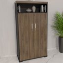 Ver imagem 1 de Armário para Escritório 2 Portas Charuto/preto - Artany Móveis