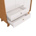 Ver imagem 5 de Guarda-roupas 3 Portas 2 Gavetas:canela/branco