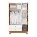 Ver imagem 3 de Guarda-roupas 3 Portas 2 Gavetas:canela/branco