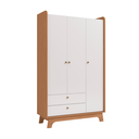Ver imagem 2 de Guarda-roupas 3 Portas 2 Gavetas:canela/branco