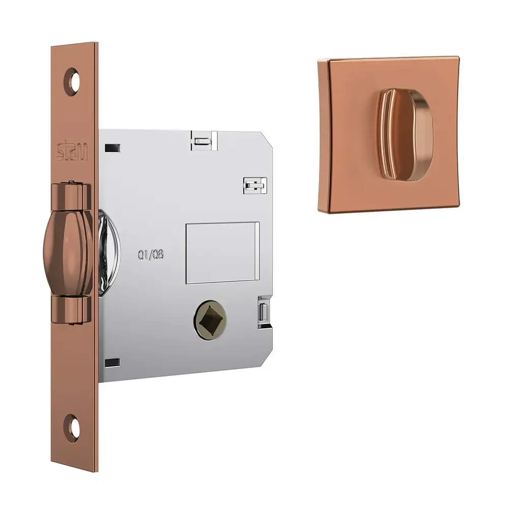 Fechadura 1025 T. Rolete Roseta Quadrada Wc Rose