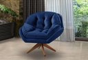 Ver imagem 2 de Poltrona Decorativa Califórnia Giratória Suede Azul Marinho - Fm