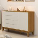 Ver imagem 3 de Cômoda com Porta Classic Elfe Areia Acetinado Savana Amadeirado - Reller