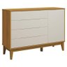 Cômoda com Porta Classic Elfe Areia Acetinado Savana Amadeirado - Reller - 1