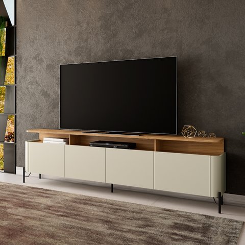 Rack Sala 4 Portas Lisas Mdf L220 X A65cm