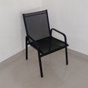 Ver imagem 1 de Cadeira Maresias - Alumínio em Preto e Tela Sling Preta MÓVEIS E LAZER