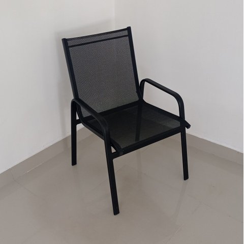Cadeira Maresias - Alumínio em Preto e Tela Sling Preta MÓVEIS E LAZER