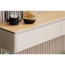 Ver imagem 6 de Rack Bancada C/ Painel P/ Tv até 100 Pol Modular 3.0 Ripado 2 Portas 1 Prat. 297x250cm Nature/off