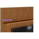 Ver imagem 4 de Rack Bancada C/ Painel P/ Tv até 100 Pol Modular 3.0 Ripado 2 Portas 1 Prat. 297x250cm Nature/off
