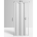 Ver imagem 3 de Porta Sanfonada de Correr Branco C/ Trinco Moderno - 210cm - 85cm - Permatti