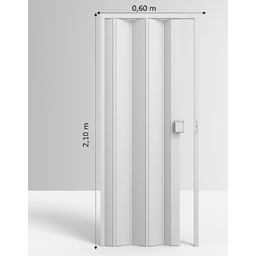 Porta Sanfonada de Correr Branco C/ Trinco Moderno - 210cm - 85cm - Permatti - 3