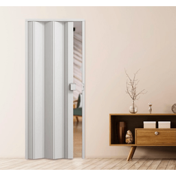 Porta Sanfonada de Correr Branco C/ Trinco Moderno - 210cm - 85cm - Permatti - 5