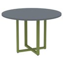 Ver imagem 1 de Mesa de Reunião Redonda P25 Pandin 110 Cm (largura) Tampo Mdp Grafito Pé Aço Tubular Verde Mirô