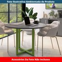 Ver imagem 2 de Mesa de Reunião Redonda P25 Pandin 110 Cm (largura) Tampo Mdp Grafito Pé Aço Tubular Verde Mirô