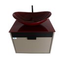 Ver imagem 4 de Gabinete Armário Banheiro 40cm Cuba Oval Vermelha