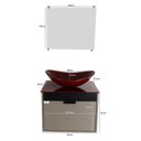 Ver imagem 5 de Gabinete Armário Banheiro 40cm Cuba Oval Vermelha