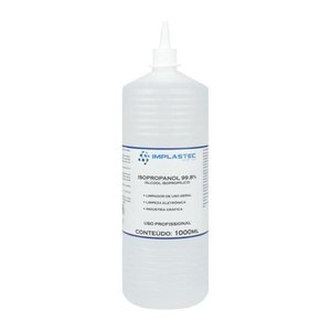 Álcool Isopropilíco 99,8% 1000ml Isopropilico Transparente Implastec - Cx / 18