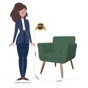 Ver imagem 6 de Kit com 2 Poltronas Cadeiras Isabella Estofadas Veludo Verde - Incasa Decor