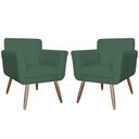 Ver imagem 1 de Kit com 2 Poltronas Cadeiras Isabella Estofadas Veludo Verde - Incasa Decor