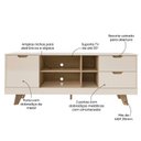 Ver imagem 5 de Rack para TV até 60 Polegadas 160cm 2 Gavetas Michigan Bege