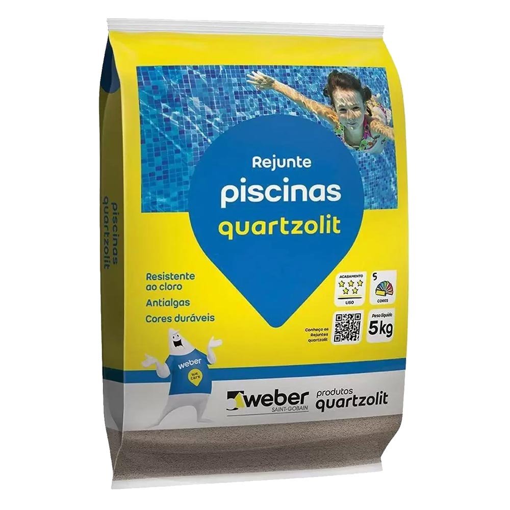 Rejunte Piscina Quartzolit 5kg - CINZA PLATINA - 1