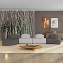Ver imagem 1 de Sofá 4 Lugares Orgânico com Chaise e 3 Módulos Berlim bouclê Grafite-cinza Claro K01 - D'Rossi