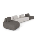 Ver imagem 2 de Sofá 4 Lugares Orgânico com Chaise e 3 Módulos Berlim bouclê Grafite-cinza Claro K01 - D'Rossi