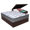 Ver imagem 1 de Cama Box Baú Bege Ortobom Colchão Iso Molas e Pillow Viúvo Cor:marrom