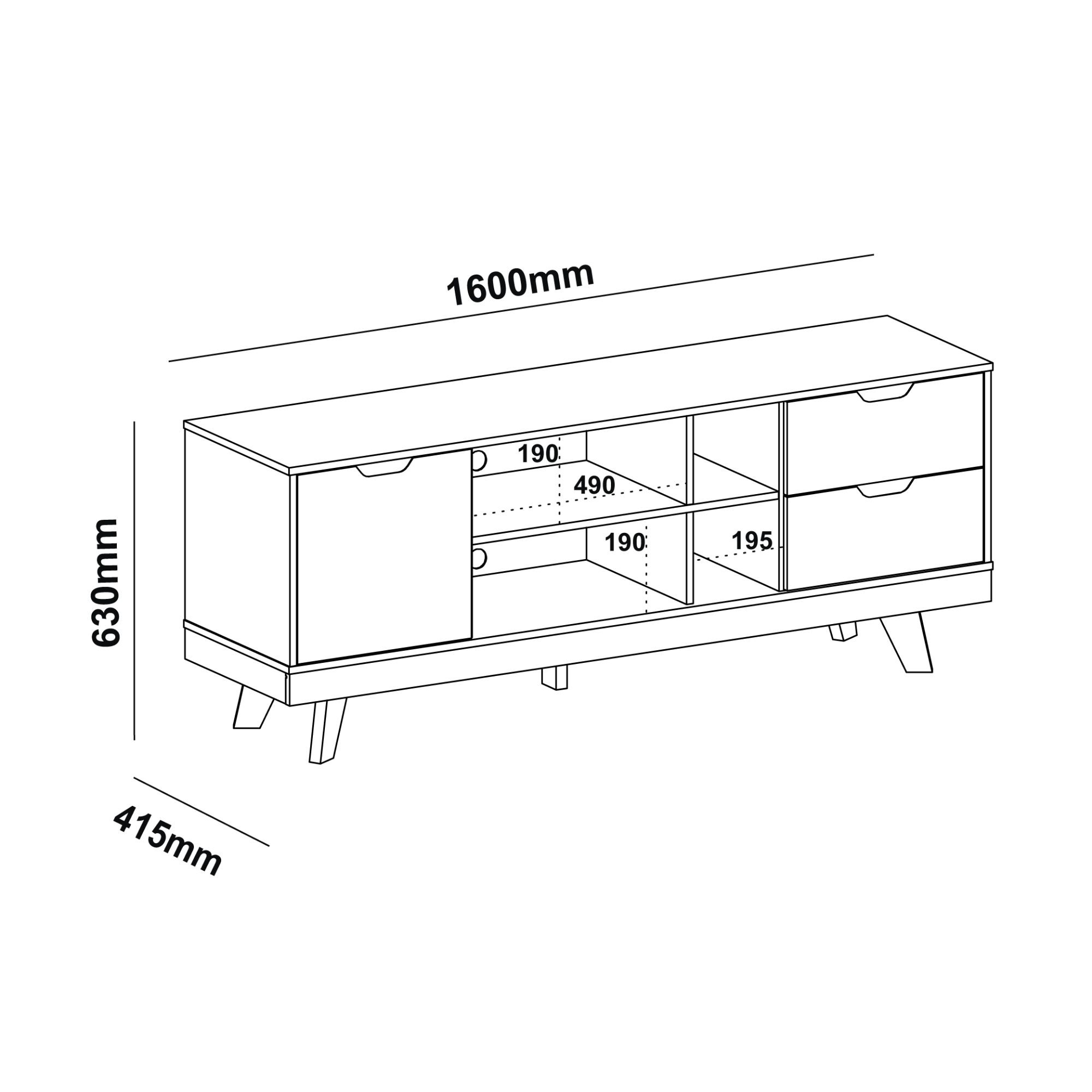 Rack para TV até 65 polegadas 2 Gavetas 1 Porta 4 Nichos Michigan - 4