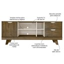 Ver imagem 5 de Rack para TV até 65 polegadas 2 Gavetas 1 Porta 4 Nichos Michigan