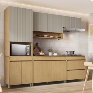 Cozinha 5 Peças 10 Portas 5 Gavetas 270cm 100% Mdf Simone Mendes