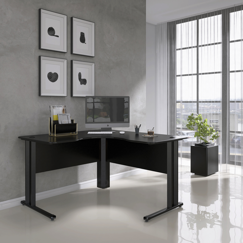Escrivaninha Mesa Escritório em L Estação de Trabalho ETP1515 Maxxi 150cm Preto