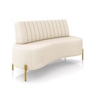 Ver imagem 2 de Sofá Orgânico 2 Lugares 135cm Pé Ferro Dourado Maraú Bouclê K01 - D'Rossi Bege
