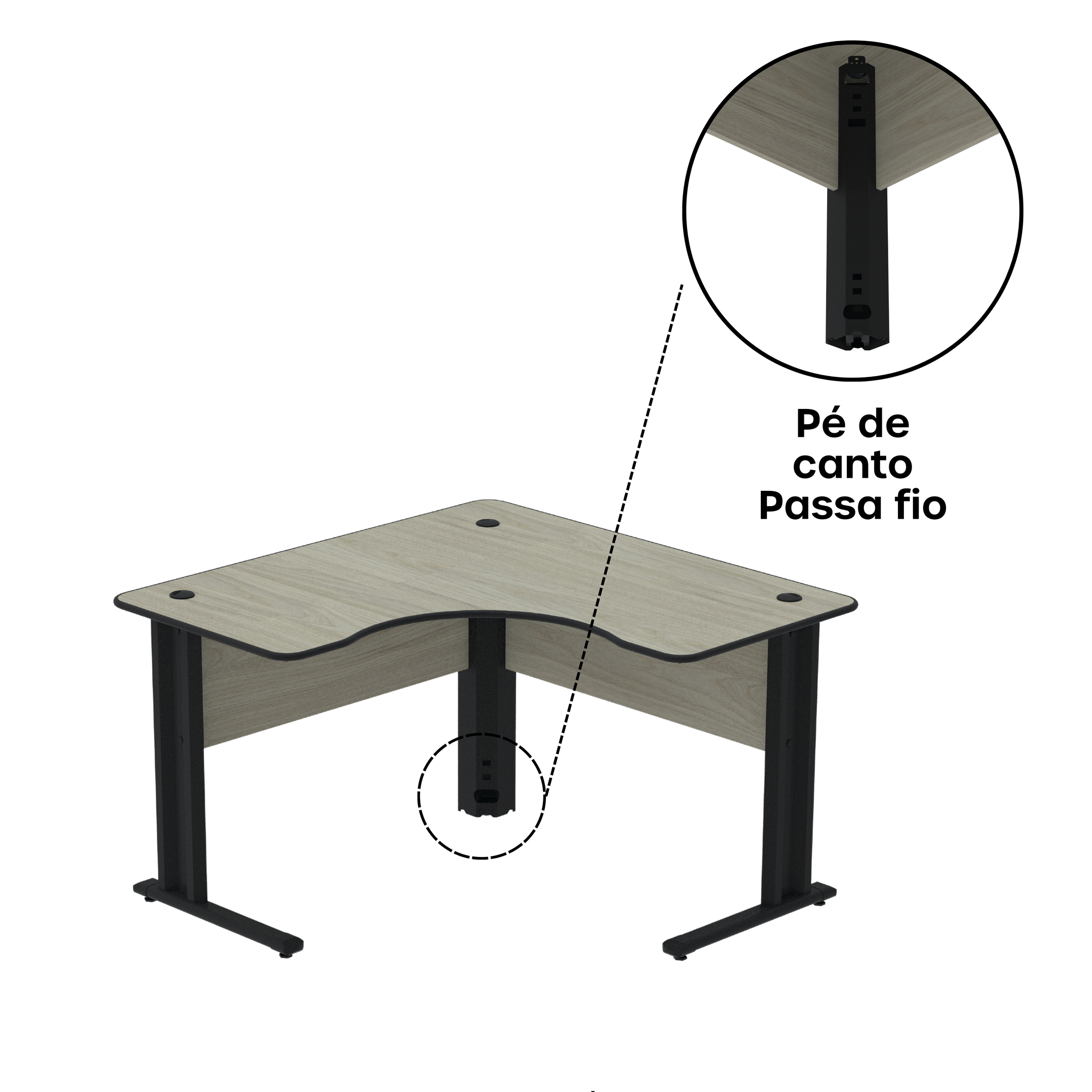 Mesa para Escritório em L Estação de Trabalho ETP1515 Maxxi - 11