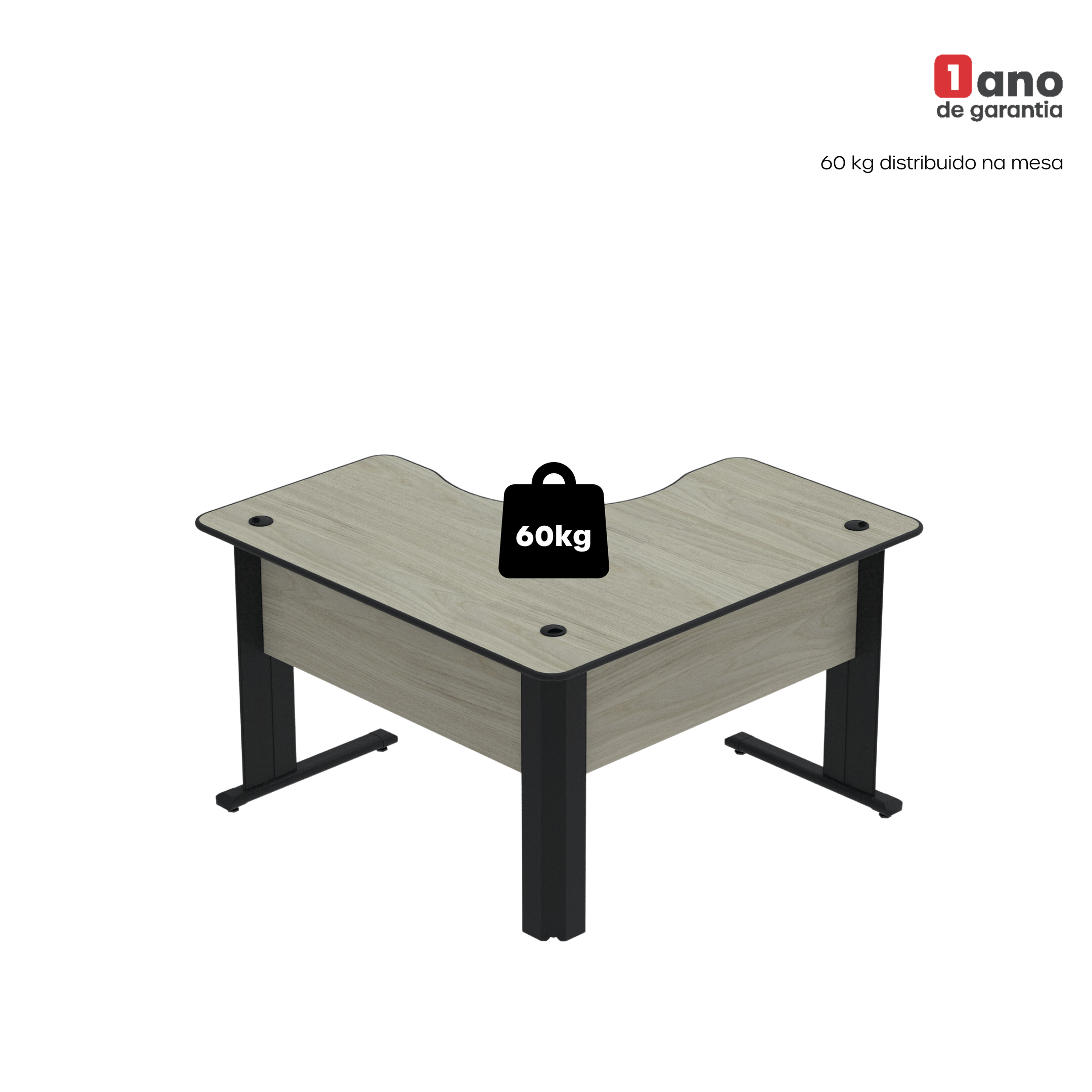 Mesa para Escritório em L Estação de Trabalho ETP1515 Maxxi - 9