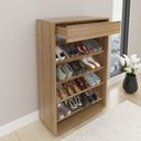 Ver imagem 2 de Sapateira Multiuso com 1 Gaveta e 4 Prateleiras Sa3404 Amêndoa Tecnomobili