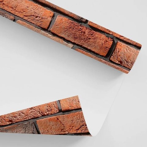 Papel de Parede Ades.3d Tijolo Marrom 8 Rolos 1,5x0,50 Tijolinho Envelhecido