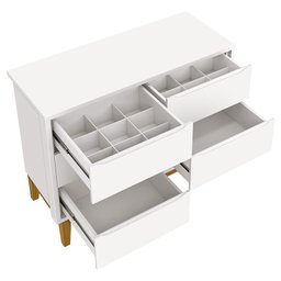 Cômoda Infantil 6 Gavetas Classic Branco Acetinado com Pés Madeira – Reller - 3