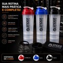 Ver imagem 4 de Coqueteleira Fitness 3 Andares Garrafa Shaker Academia Plastico Resistente Compartimentos