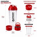 Ver imagem 2 de Coqueteleira Fitness 3 Andares Garrafa Shaker Academia Plastico Resistente Compartimentos